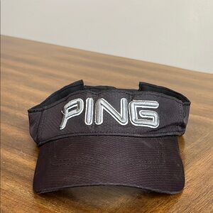 PING Black Adjustable Visor Hat